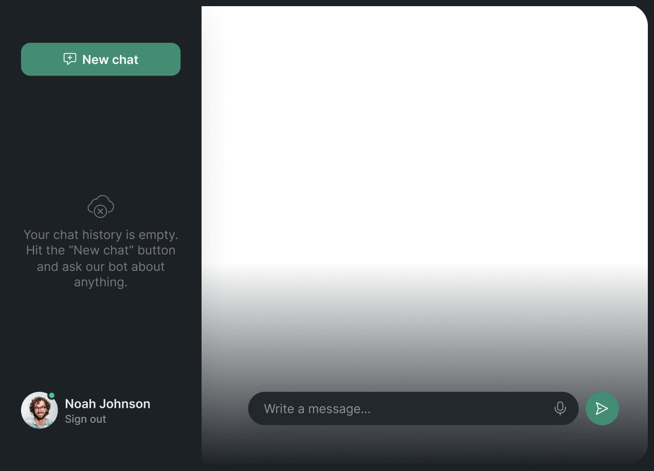 Chat bot UI window